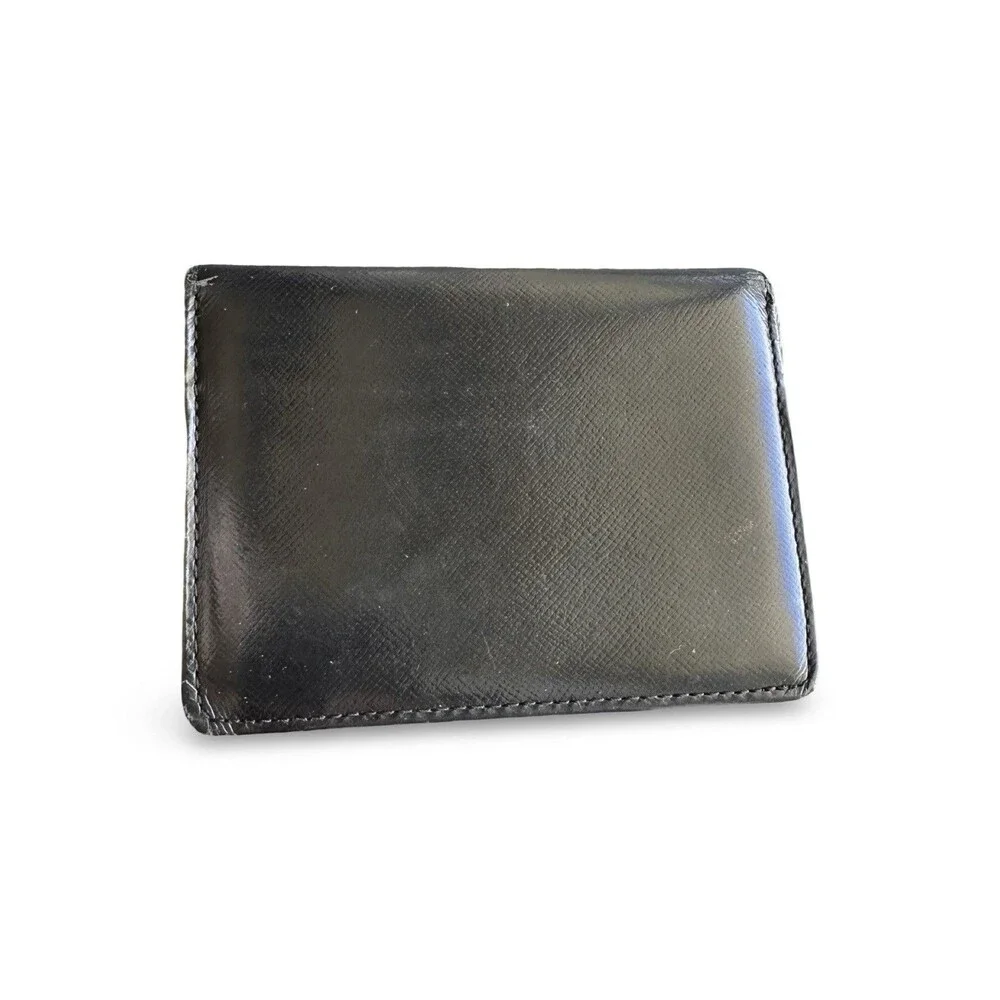 Authentic Vintage Gianni Versace Black Leather Bifold ID & Card Wallet